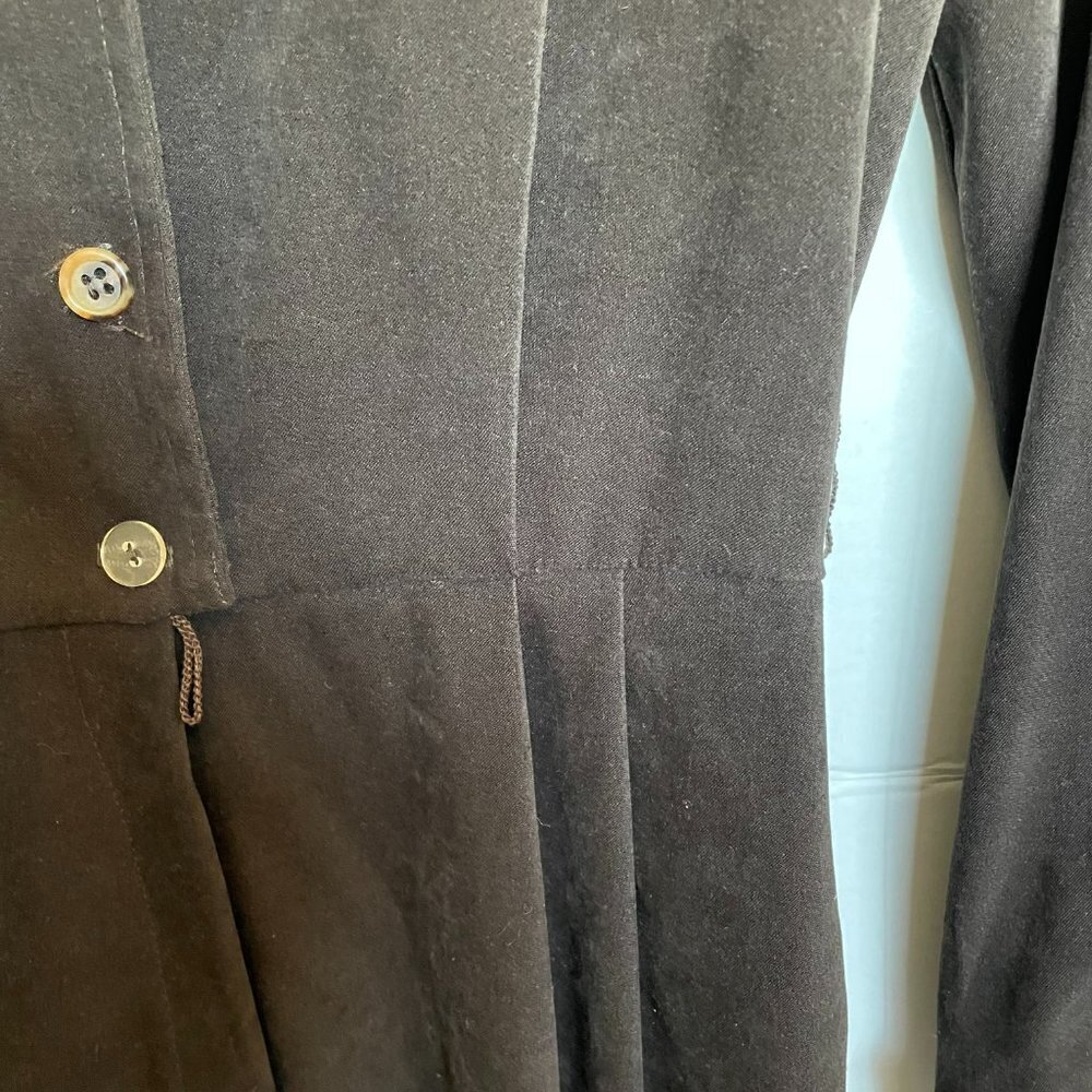 Joan Walters Vintage Jumpsuit Long Sleeve Brown Faux Suede Lined Women's Size 12 - Picture 6 of 9